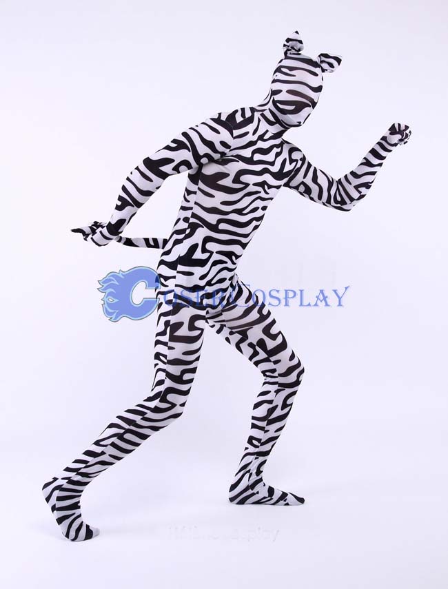 Zebra Zentai Animal Full Body Lycra